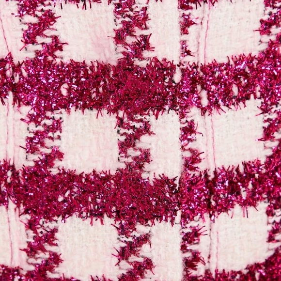 💕HP💕Oscar de la Renta metallic checked wool blend jacket - Picture 4 of 10